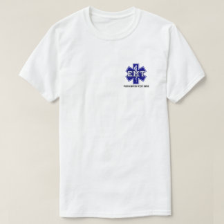 Personlig Star of Life White EMS, EMT T-Shirt