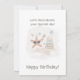 Personlig Starfish Birthday Card Julkort