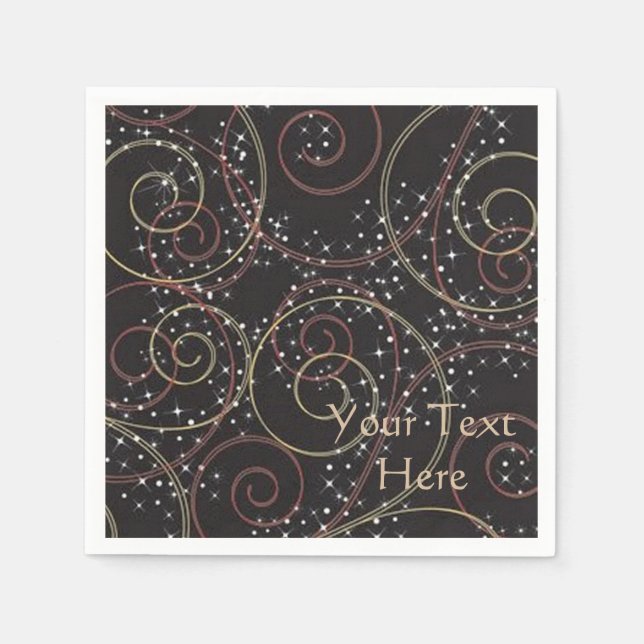 Personlig Starlight Brown Curls Mönster Napkins Pappersservett (Framsidan)