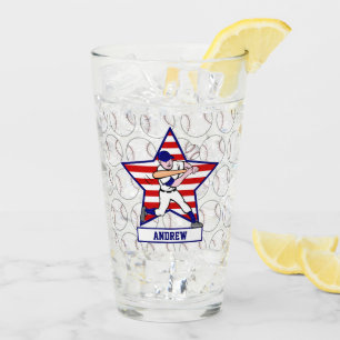 Personlig Stars och stripes Baseball Batter v1 Glaskopp