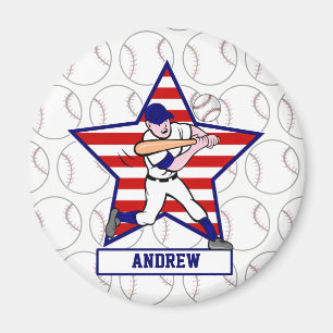 Personlig Stars och stripes Baseball Batter v1 Magnet