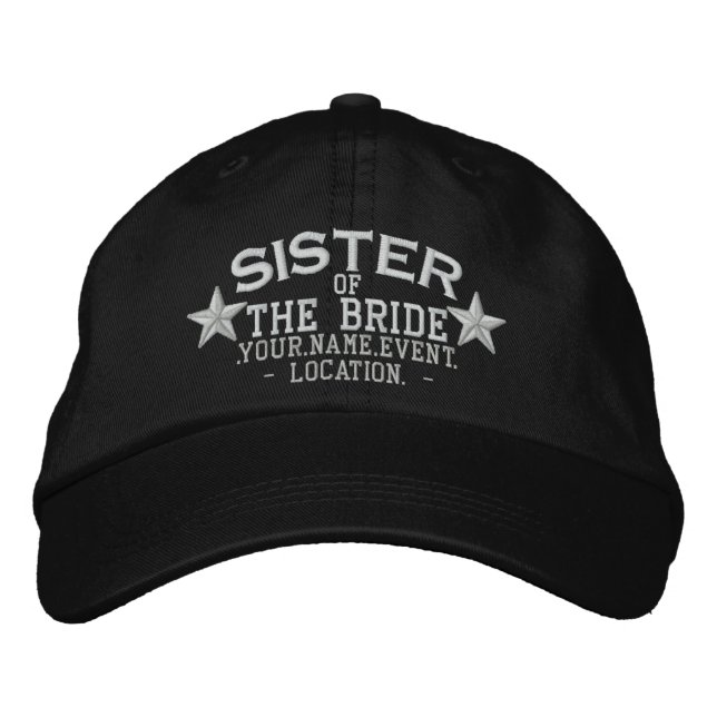 Personlig Stars syster till Bride Embroidery Broderad Keps (Framsida)