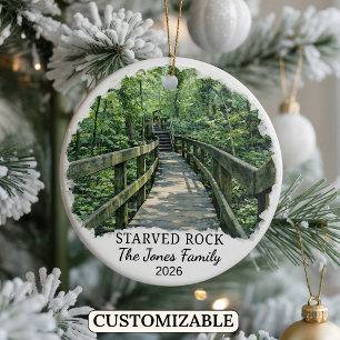 Personlig Starved Rock State Park, Illinois Julgransprydnad Keramik