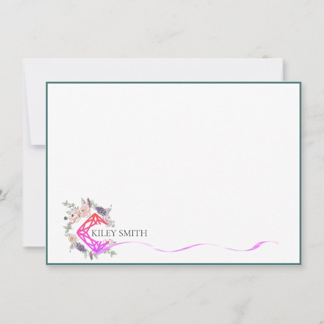 Personlig Stationery Elegant Modern botaniska Tack Kort (Framsida)
