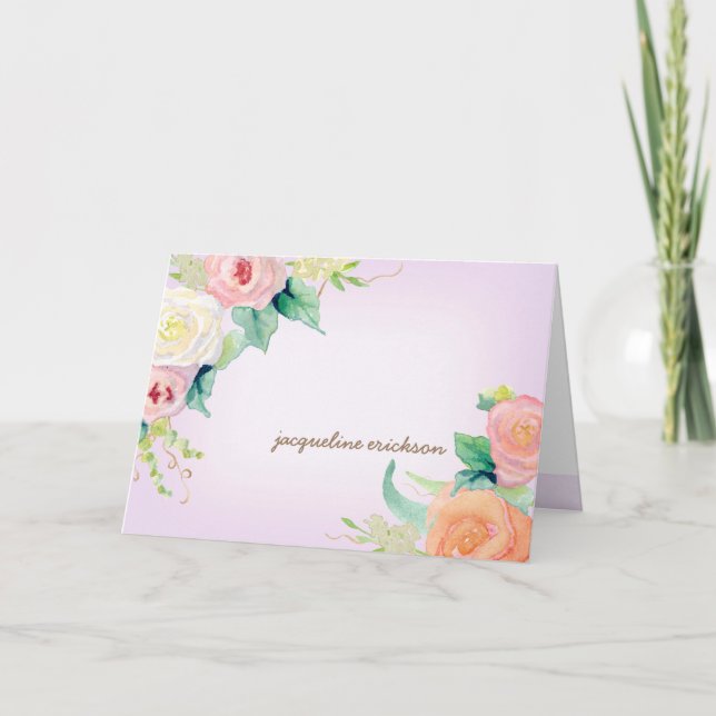 Personlig Stationery Enkel modern vattenfärg Anteckningskort (Framsida)