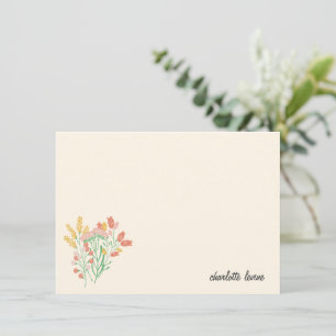 Personlig Stationery för enkel Blommigt Wildblommo Tack Kort