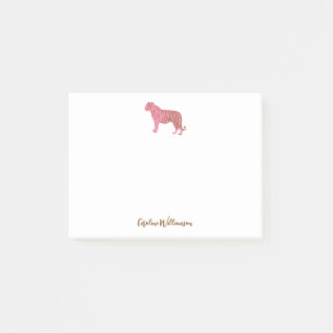 Personlig Stationery för enkel Rosa Tiger-skript Post-it Block