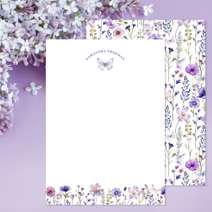 Personlig Stationery för Wildblomfjäril Tack Kort