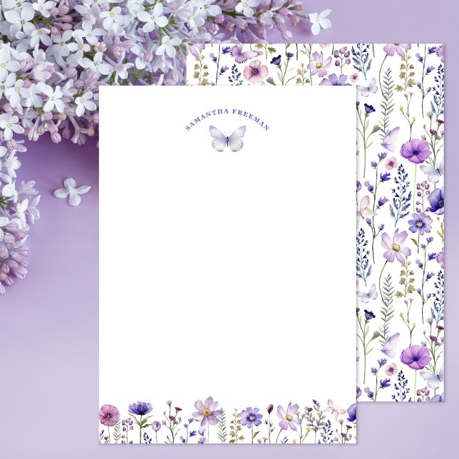 Personlig Stationery för Wildblomfjäril Tack Kort (Personalized Stationery )