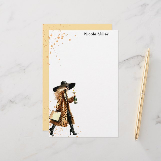 Personlig Stationery Girly Brevpapper (Fram/Back In Situ)