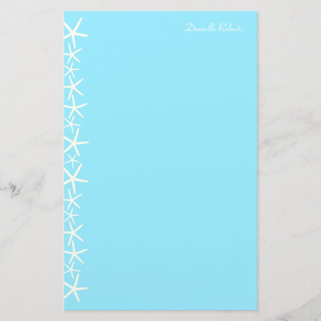 Personlig Stationery Gräns  av vit Starfish Brevpapper (Framsida)