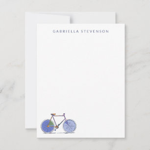Personlig Stationery - minimalistisk cykelcykel Anteckningskort