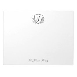Personlig Stationery Monogram-Vapensköld stor Anteckningsblock