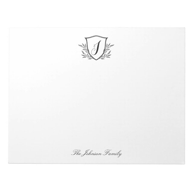Personlig Stationery Monogram-Vapensköld stor Anteckningsblock (Framsida)