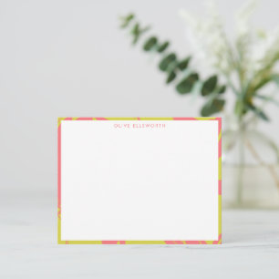 Personlig Stationery Namn Bright Abstrakt Retro Anteckningskort