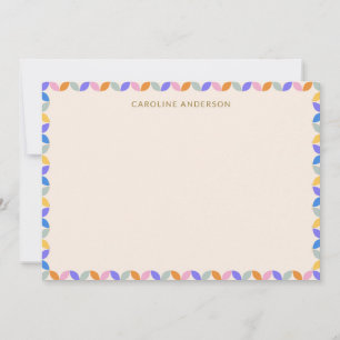 Personlig Stationery Namn Bright Pastel Gräns Tack Kort
