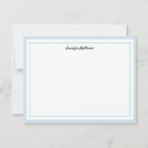 Personlig Stationery - vanligt kort | blått