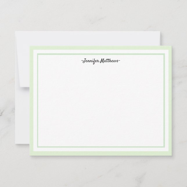 Personlig Stationery - vanligt kort | GRÖNT (Framsida)