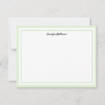 Personlig Stationery - vanligt kort | GRÖNT