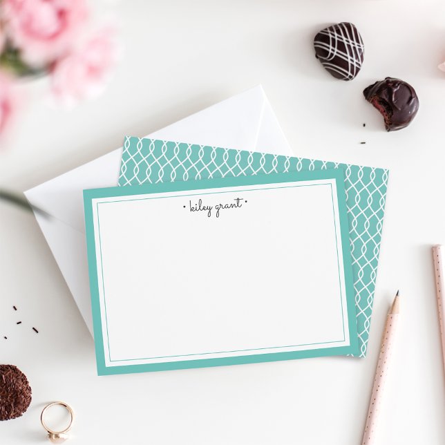 Personlig Stationery - vanligt kort | Turkos (Skapare uppladdad)