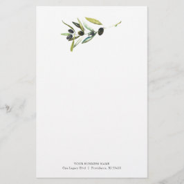 Personlig Stationery Watercolor Olive Gren Brevpapper