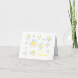 Personlig Stationi - Daisy Flowers Note Card Anteckningskort