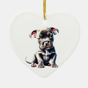 Personlig Stbudsdshire Bull Terrier Puppy Julgransprydnad Keramik