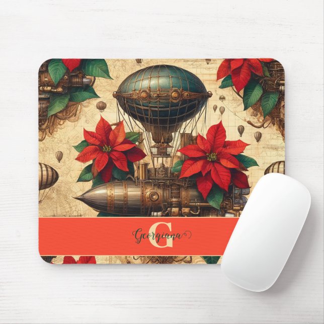 Personlig Steampunk Airship with Poinsettia Musmatta (Med mus)