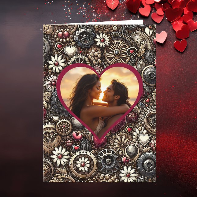 Personlig Steampunk Hearts Valentine Day Kort (Skapare uppladdad)