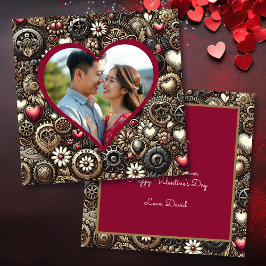 Personlig Steampunk Hearts Valentine Day Kort
