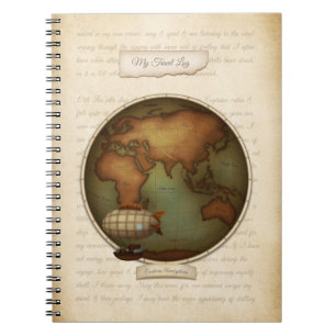 Personlig Steampunk Karta Journal reselogg Anteckningsbok
