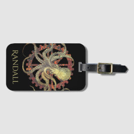 Personlig Steampunk Octopus & Rusty Clockwork Bagagebricka