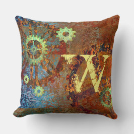 Personlig Steampunk Rusty Clockwork Gears Kudde
