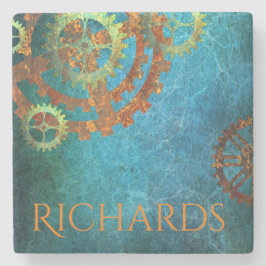 Personlig Steampunk Rusty Gears Stone Underlägg