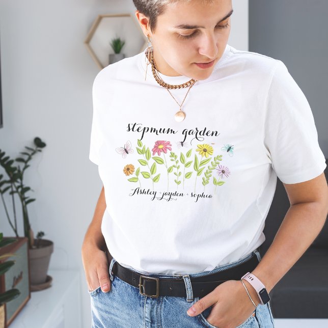 Personlig stegar ungar blommor från namn mors dag t shirt (Skapare uppladdad)