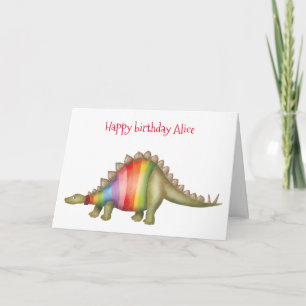Personlig Stegosaurus födelsedagskort Kort