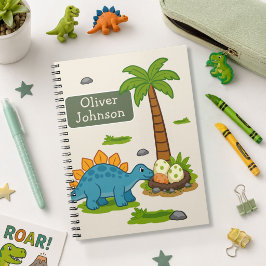 Personlig Stegosaurus Söt Dinosaurie Skola Anteckningsbok