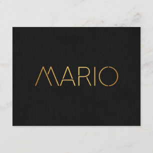 Personlig Stencil teckensnitt Mario Guld Black Inbjudningar