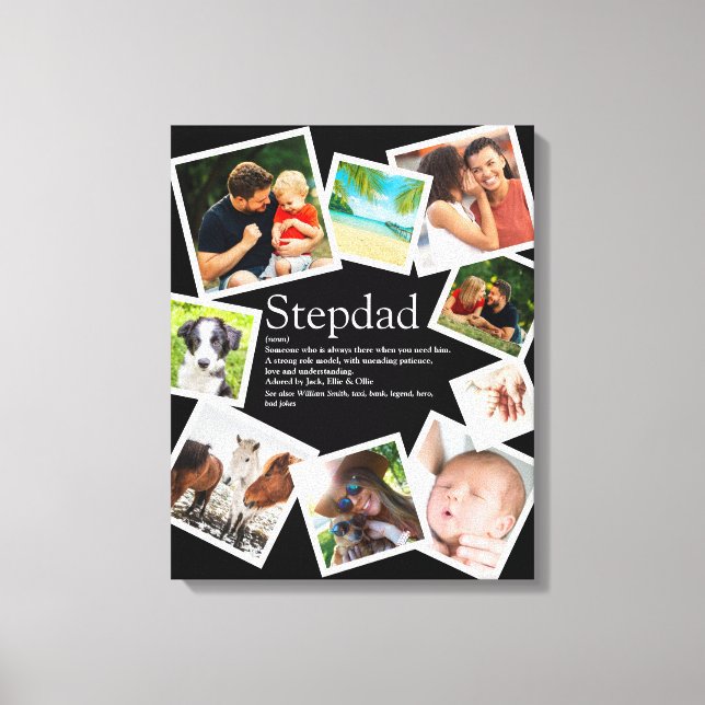 Personlig Stepdad Namn Definition 9 Photo Canvastryck (Framsida)