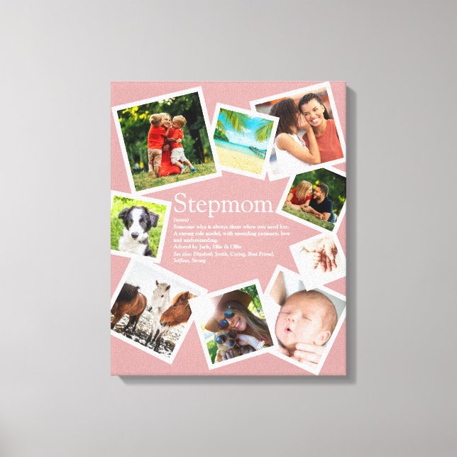 Personlig Stepmom Definition Rosa 9 Foto Canvastryck (Framsida)