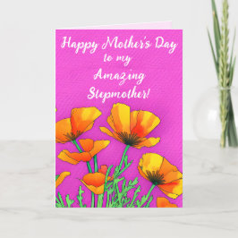 Personlig Stepmor Poppy Rosa Mors dag Helgkort