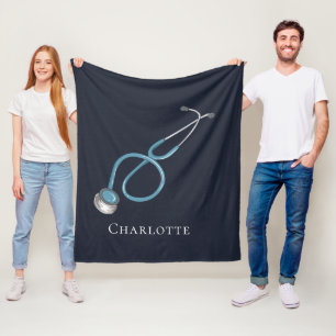 Personlig Stethoscope Namn Doktor Novelty Fleecefilt