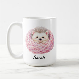 Personlig stickad igelkottkaffemugg kaffemugg