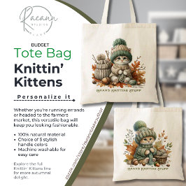 Personlig stickning Kittens Budget Tote-väska Tygkasse