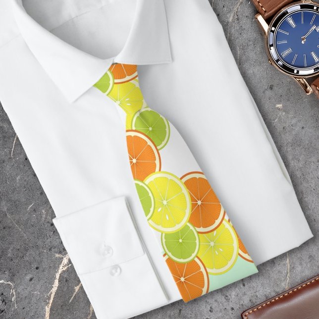 Personlig Stilren Modern Färgrik Citrusfrukt Slips (Skapare uppladdad)