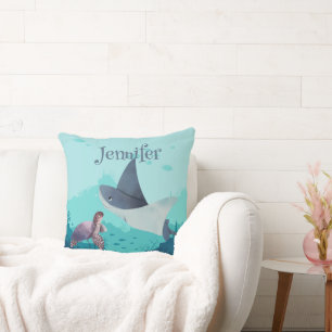Personlig Stingray and Turtle under Sea Kudde