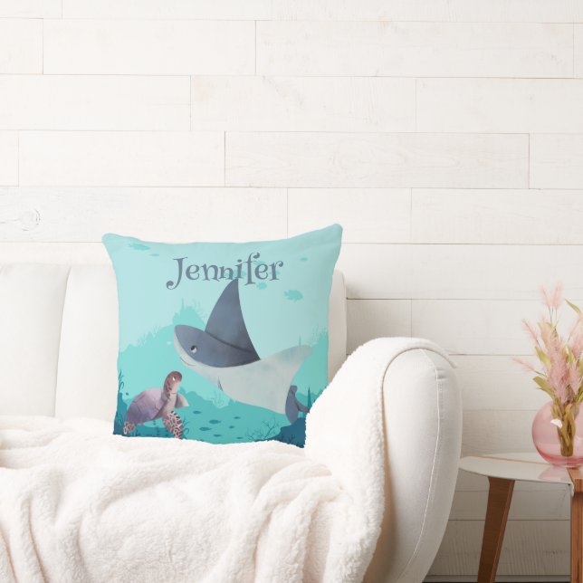 Personlig Stingray and Turtle under Sea Kudde (Soffa)