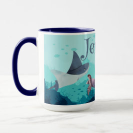 Personlig Stingray and Turtle under Sea Mugg