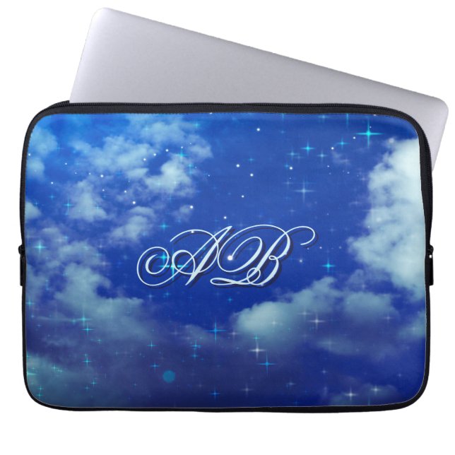 Personlig stjärnklar nattärm | Monogram laptop Fodral (Framsidan)