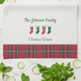 Personlig Stockers med Monogram jul Kökshandduk